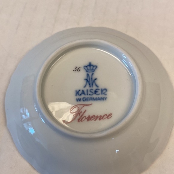 Kaiser porcelain trinket dish west Germany Florence pin vintage set of 2 - Picture 7 of 8